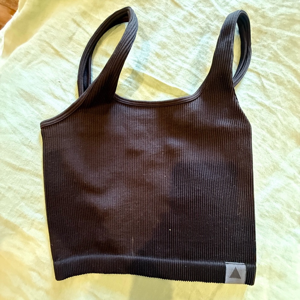 Vitality Black Ribbed Tank Top
